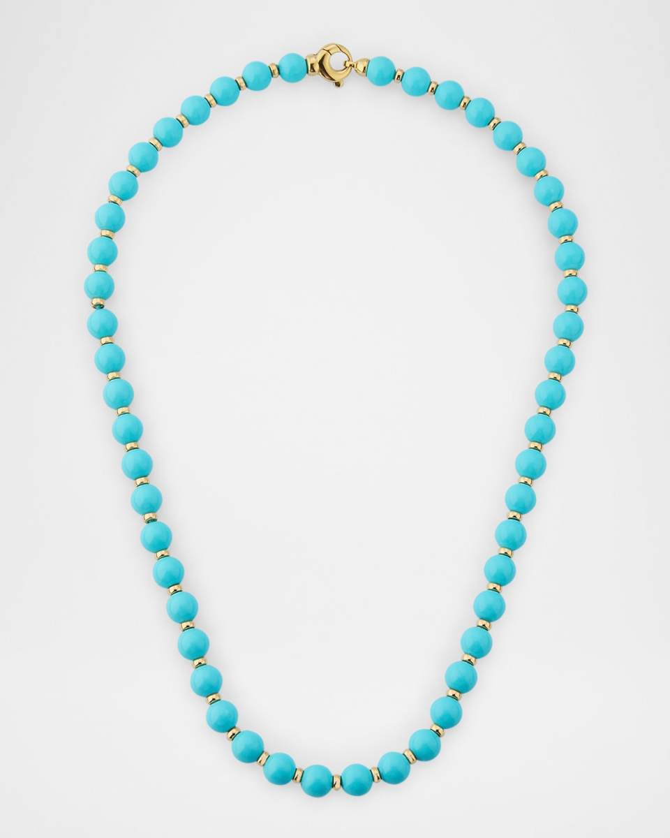 Beyond 18K Yellow Gold Turquoise and Rondelle Necklace, 20 "L